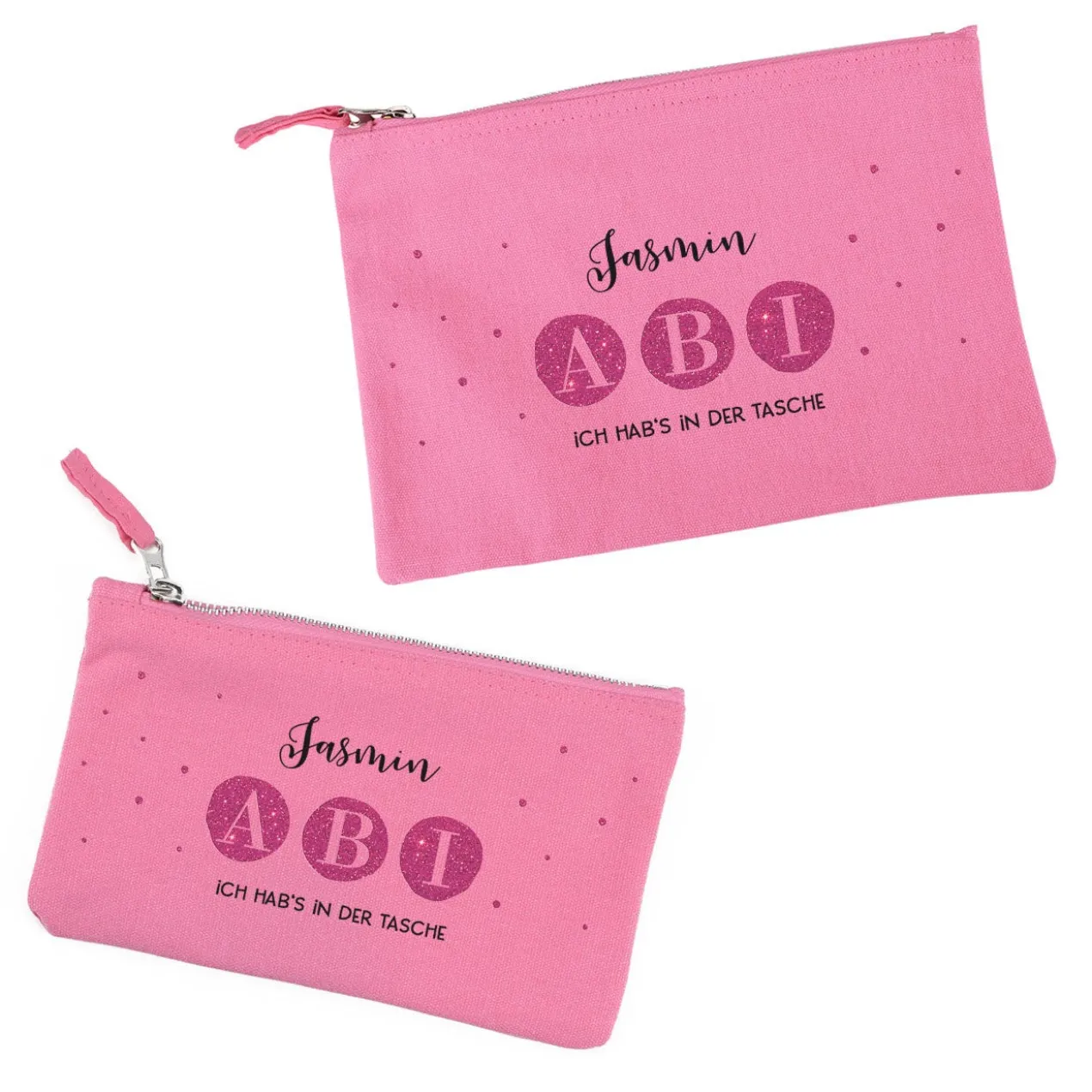 ABI Beautycase in Pink mit Name & Wunschtext - 2 Größen auswählbar