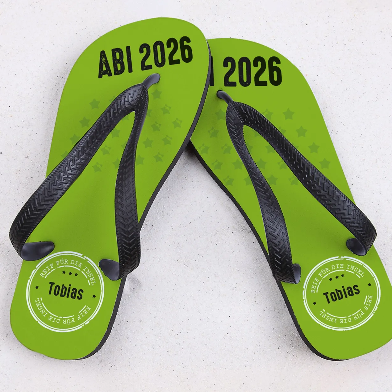 Abi Sandalen mit Name - Reif für die Insel