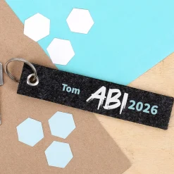ABI - Schlüsselanhänger mit Name - Geschenk zum Abitur