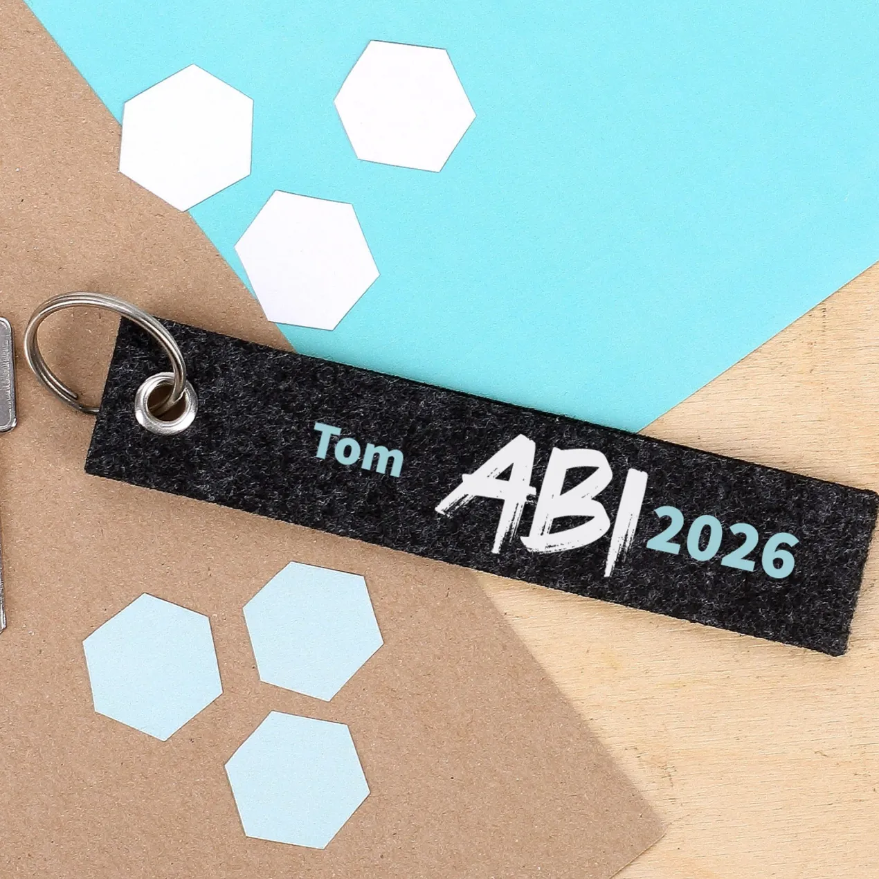 ABI - Schlüsselanhänger mit Name - Geschenk zum Abitur