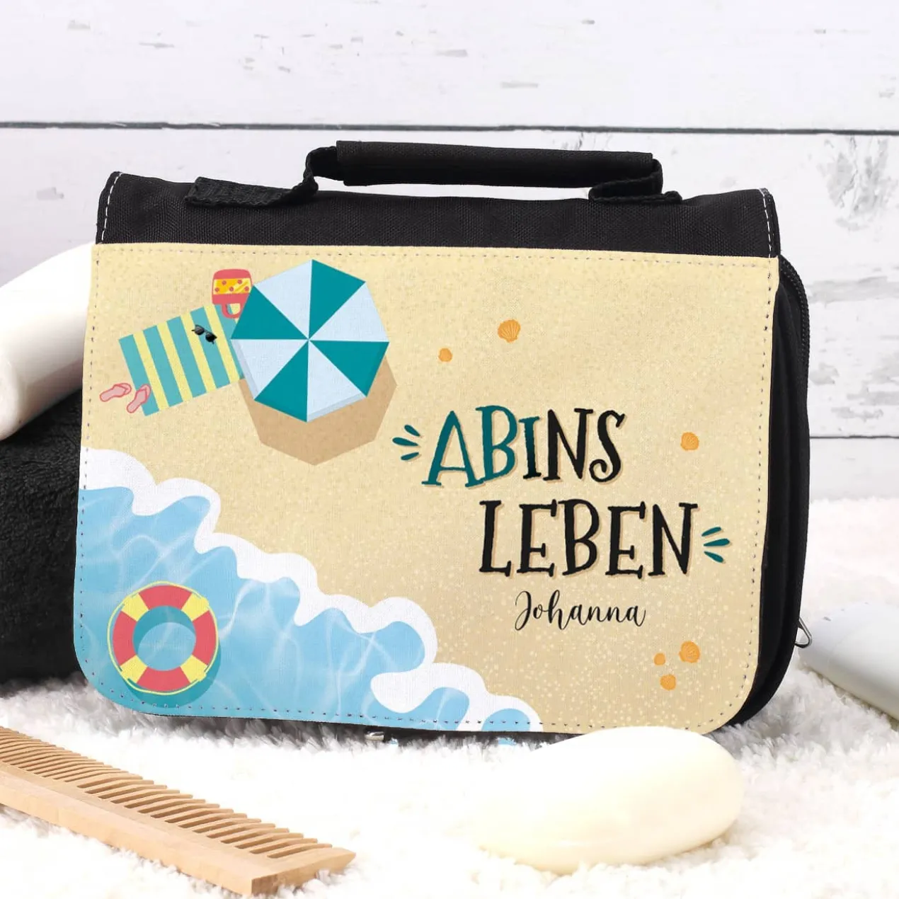 Abitur-Geschenk Kulturtasche mit Name