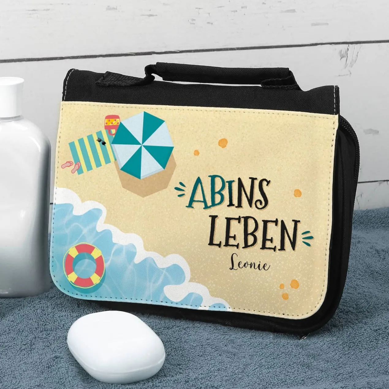 Abitur-Geschenk Kulturtasche mit Name