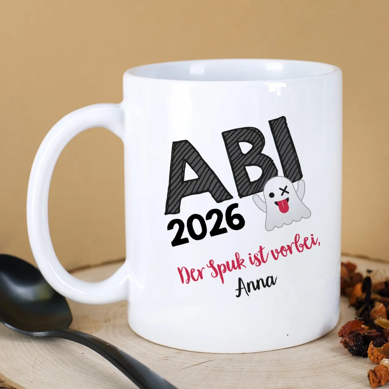 Abitur-Tasse mit Name - der Spuk ist vorbei
