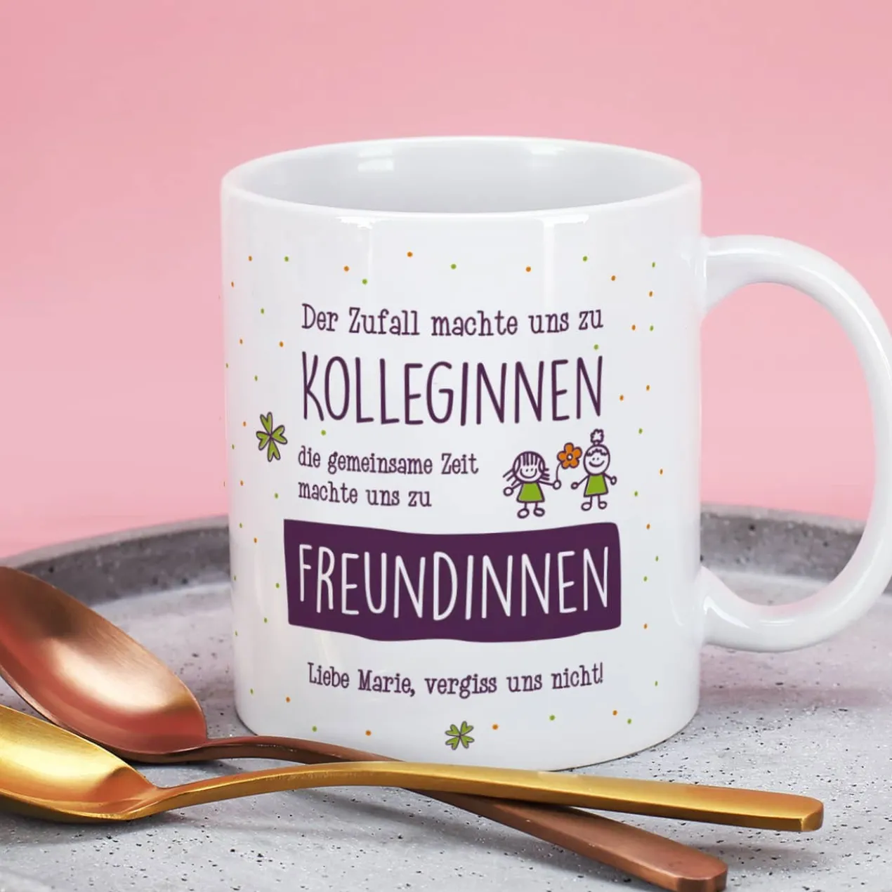 Abschiedsgeschenk Tasse für Kolleginnen mit Ihrem Text