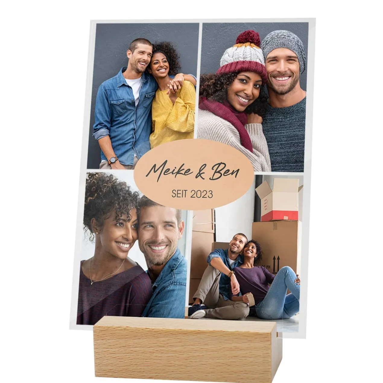 Acrylfoto mit 4 Bildern und Ihren Wunschtexten