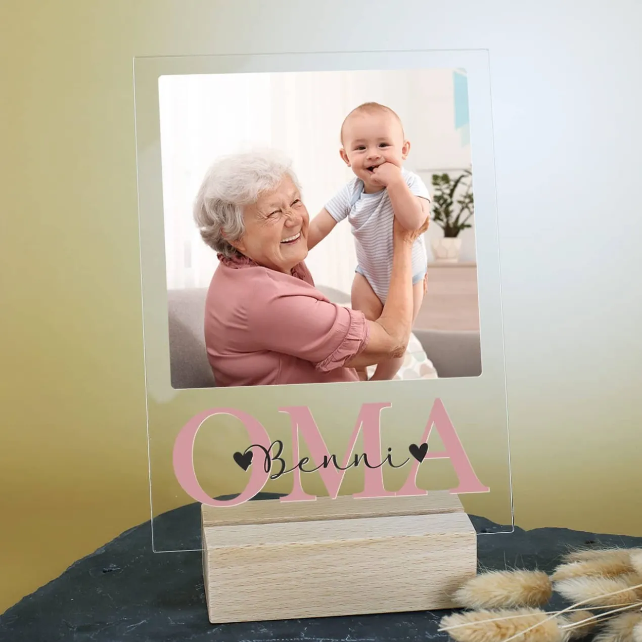 Acrylfoto - OMA - mit Ihrem Foto und Wunschtext