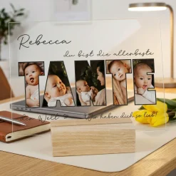Acrylglas mit 5 eigenen Fotos, Name & Text | Geschenk für die beste Tante