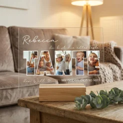Acrylglas mit 5 eigenen Fotos, Name & Text | Geschenk für die beste Tante