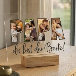 Acrylglas personalisiert mit 3 eigenen Fotos | Acrylbild als Geschenk für den besten Papa
