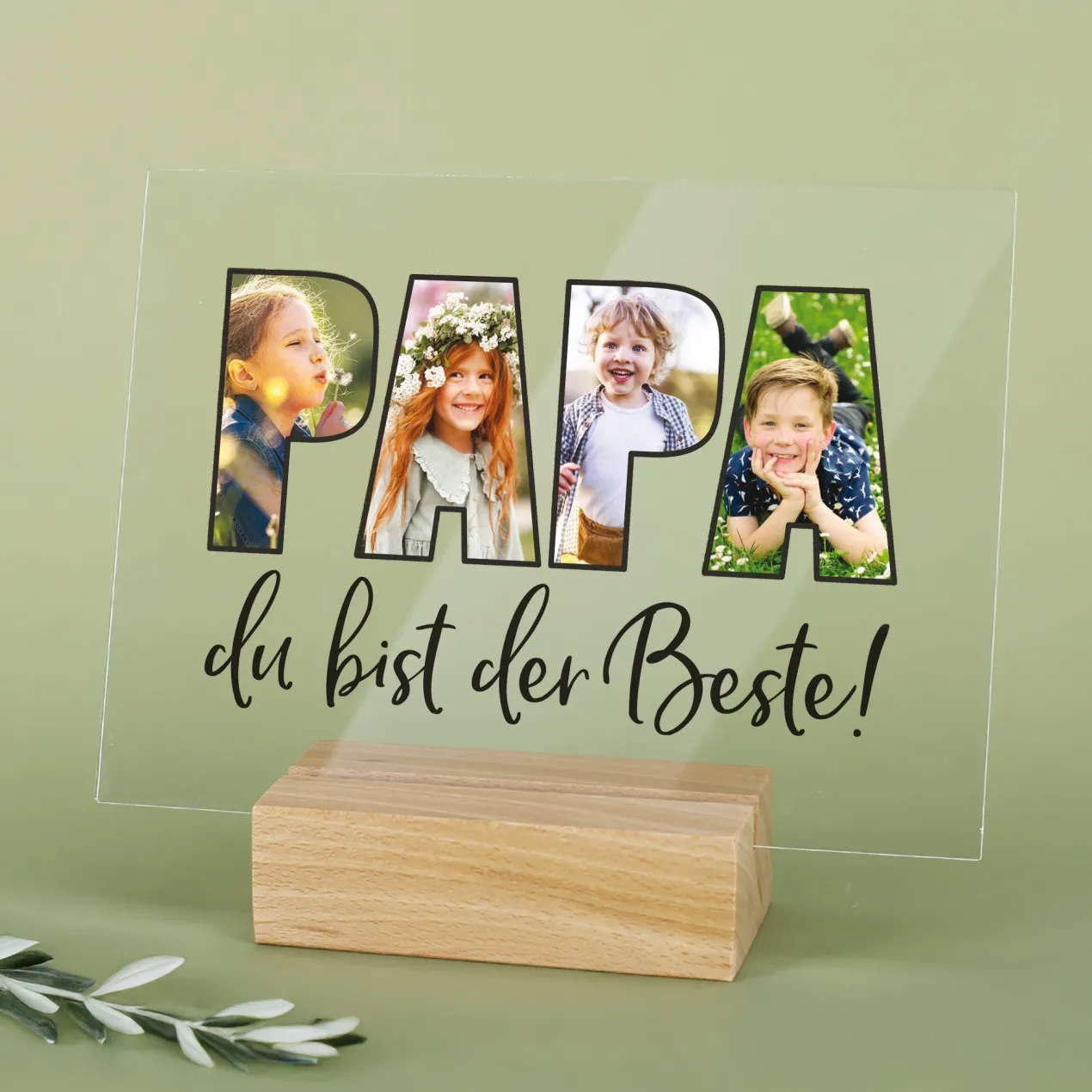 Acrylglas personalisiert mit 3 eigenen Fotos | Acrylbild als Geschenk für den besten Papa