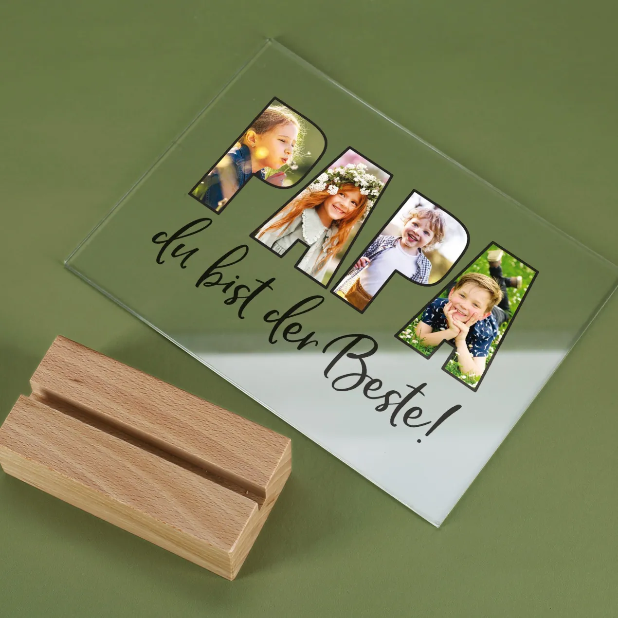 Acrylglas personalisiert mit 3 eigenen Fotos | Acrylbild als Geschenk für den besten Papa