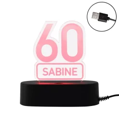 Acryllampe zum 60. Geburtstag mit Name
