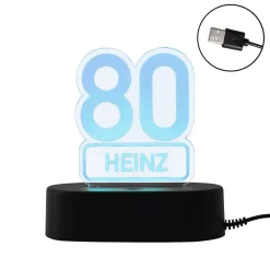 Acryllampe zum 80. Geburtstag mit Name