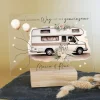 Acrylschild mit Wohnmobil & Blumenmotiv inkl. Wunschnamen zur Hochzeit