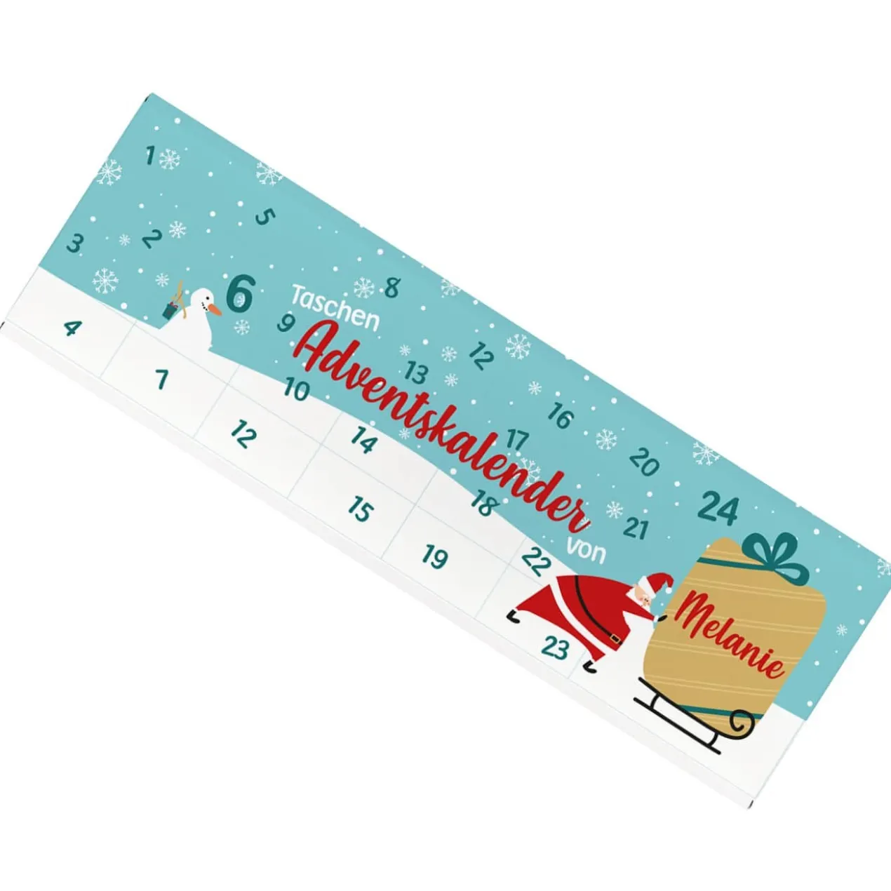 Adventskalender - 300g Schokoladentafel - mit Ihrem Wunschnamen