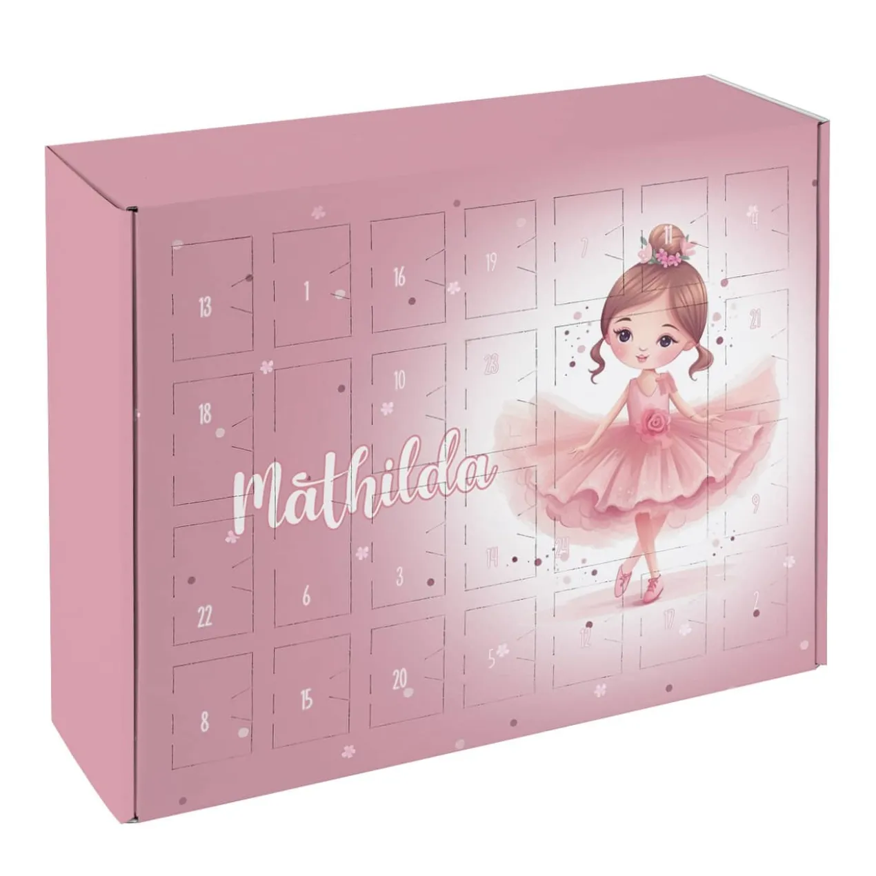 Adventskalender mit Ballerina und Namensaufdruck