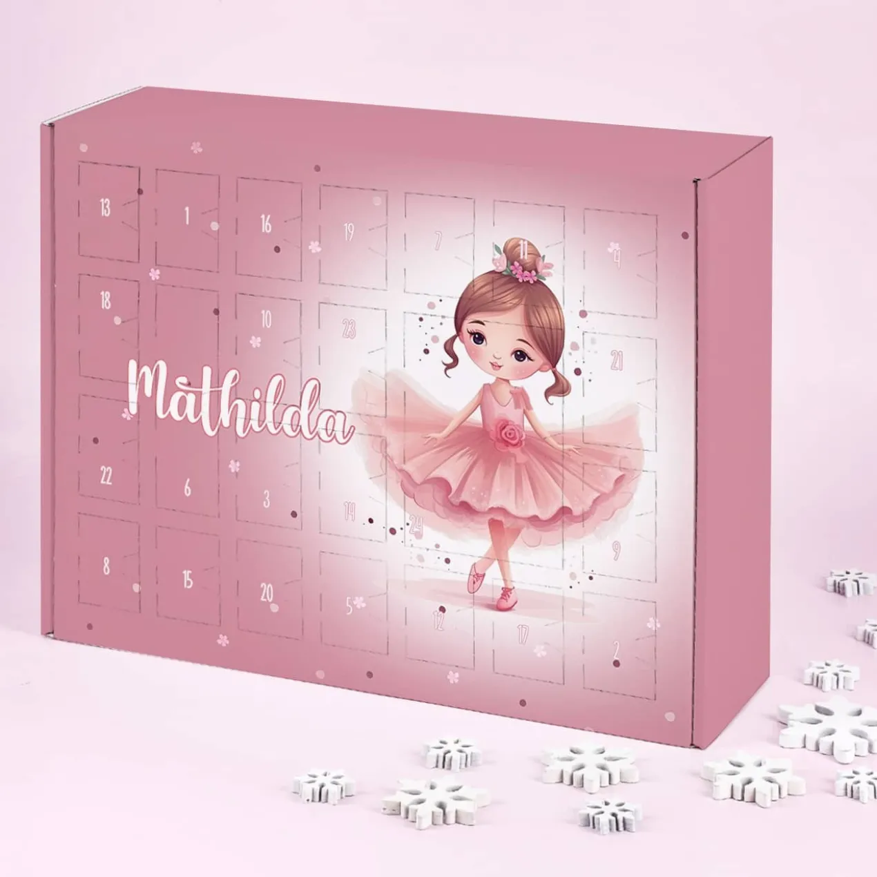 Adventskalender mit Ballerina und Namensaufdruck