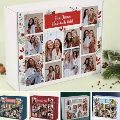 Adventskalender mit 10 Fotos und verschiedenen Hintergründen