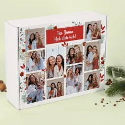 Adventskalender mit 10 Fotos und verschiedenen Hintergründen