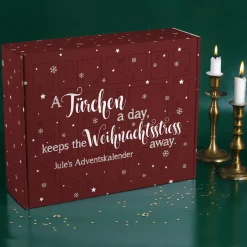 Adventskalender mit lustigem Spruch zum selbst Befüllen