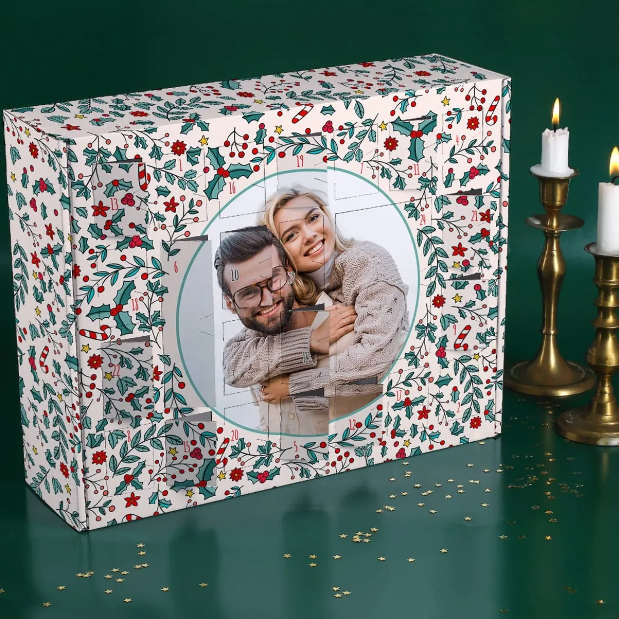 Adventskalender mit rundem Foto