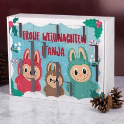Adventskalender personalisiert mit Name | Frohe Weihnachten mit süßem Monstermotiv DIY