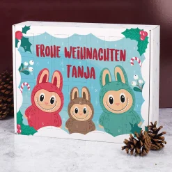 Adventskalender personalisiert mit Name | Frohe Weihnachten mit süßem Monstermotiv DIY
