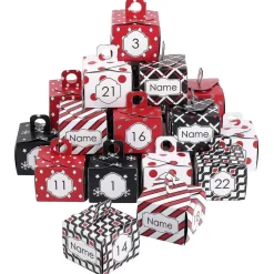 Adventskalender 24 Schachteln zum selbst befüllen mit Ihrem Wunschnamen