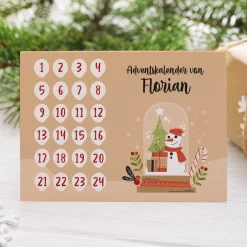 Adventskalender to go | Personalisierte DIY Klappkarte zu Weihnachten mit Schneekugelmotiv