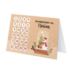 Adventskalender to go | Personalisierte DIY Klappkarte zu Weihnachten mit Schneekugelmotiv