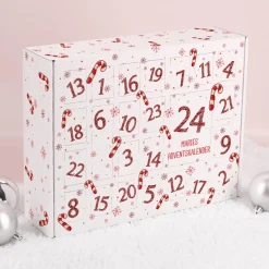Adventskalender zum Selbstbefüllen mit Zuckerstangen und Wunschtext