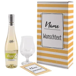 Alkoholfreier Cocktail im Set mit Box, graviertem Glas und Postkarte