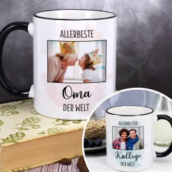 Allerbeste ... der Welt - Tasse mit Ihrem Foto für Frauen oder Männer