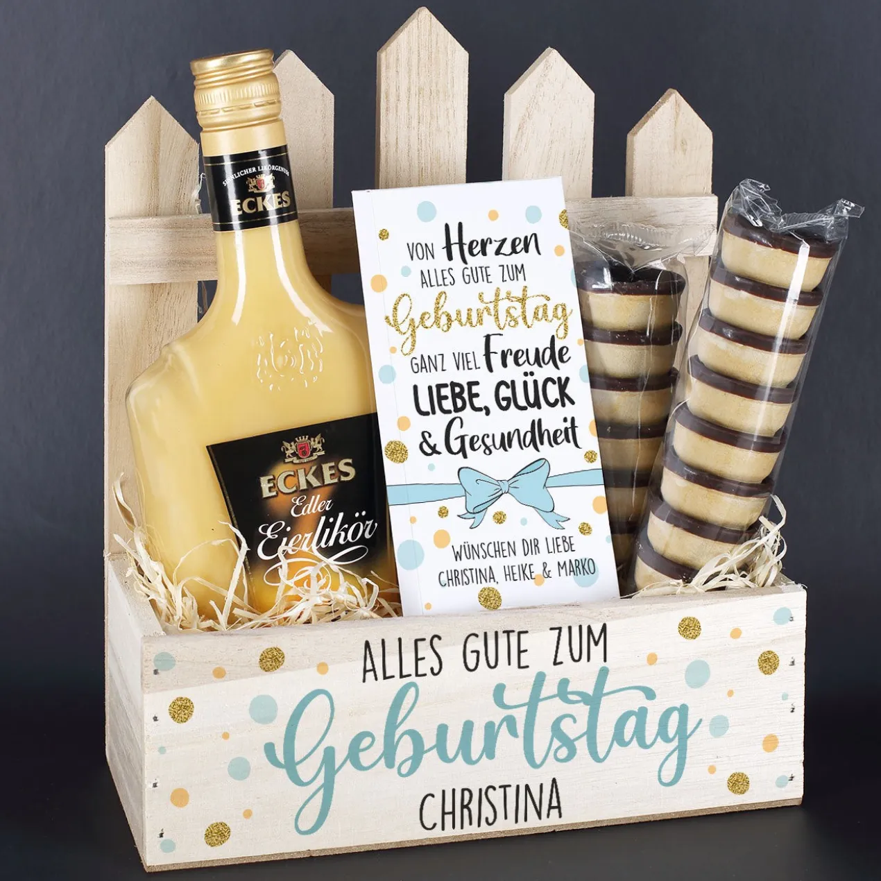 Alles Gute zum Geburtstag - Eierlikör Geschenkset mit Personalisierung