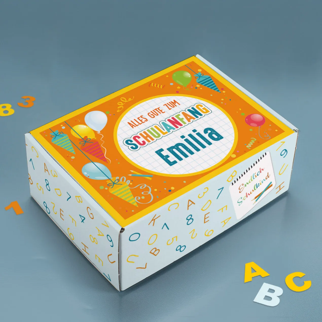 Alles Gute zum Schulanfang - Geschenkverpackung mit Name
