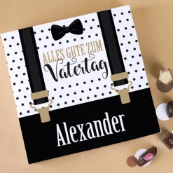 Alles Gute zum Vatertag - Lindt Pralinen mit Hosenträgermotiv und Name