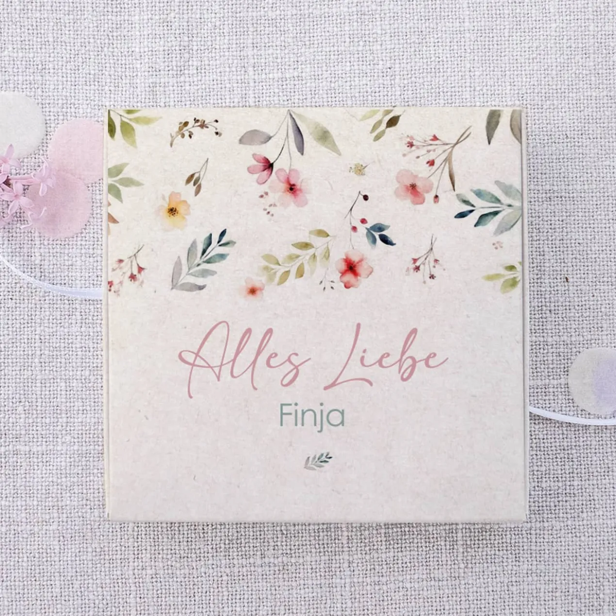 Alles Liebe - Geschenkbox für Geld & Gutscheine - mit Name und Wunschtext