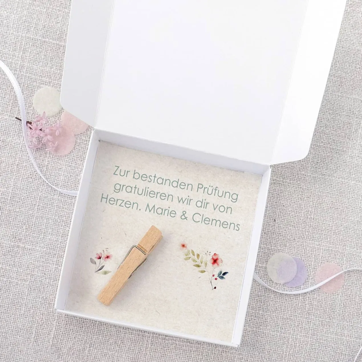Alles Liebe - Geschenkbox für Geld & Gutscheine - mit Name und Wunschtext