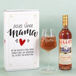 Alles Liebe Mama - Lillet Geschenkset mit Weinglas