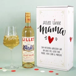 Alles Liebe Mama - Lillet Geschenkset mit Weinglas