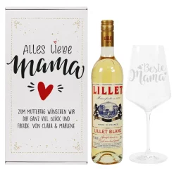 Alles Liebe Mama - Lillet Geschenkset mit Weinglas