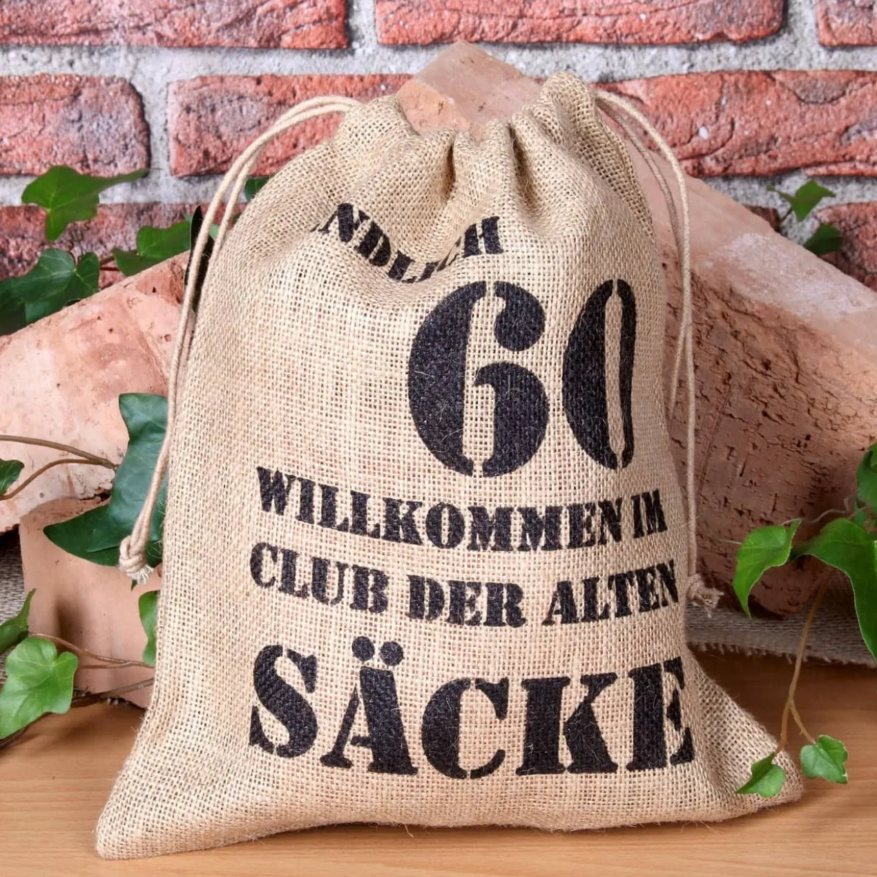 ALTER SACK mit Jahreszahl 60