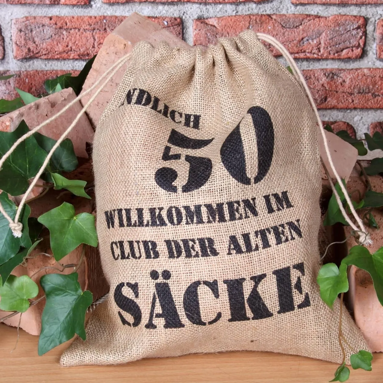 ALTER SACK mit Jahreszahl 50