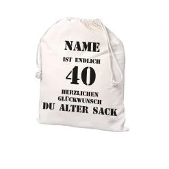 Alter Sack Zuziehbeutel zum 40. Geburtstag in 2 Größen