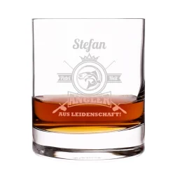 Angler aus Leidenschaft - graviertes Whiskyglas mit Name