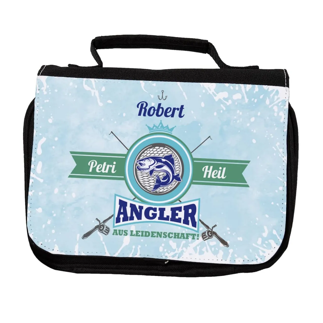 Angler aus Leidenschaft - Kulturtasche mit Name