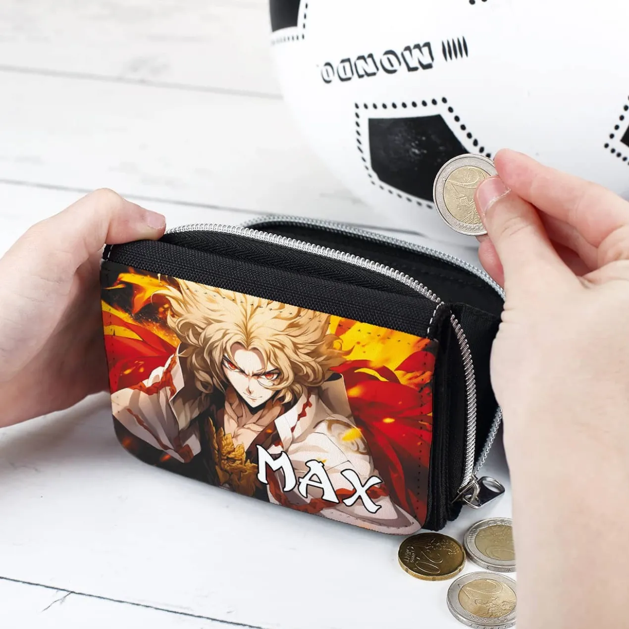 Anime Geldbörse für Teenager mit verschiedenen Figuren und Name