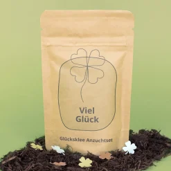 Anzuchtset - Viel Glück | pflanzfertiges Glücksbringer Geschenk