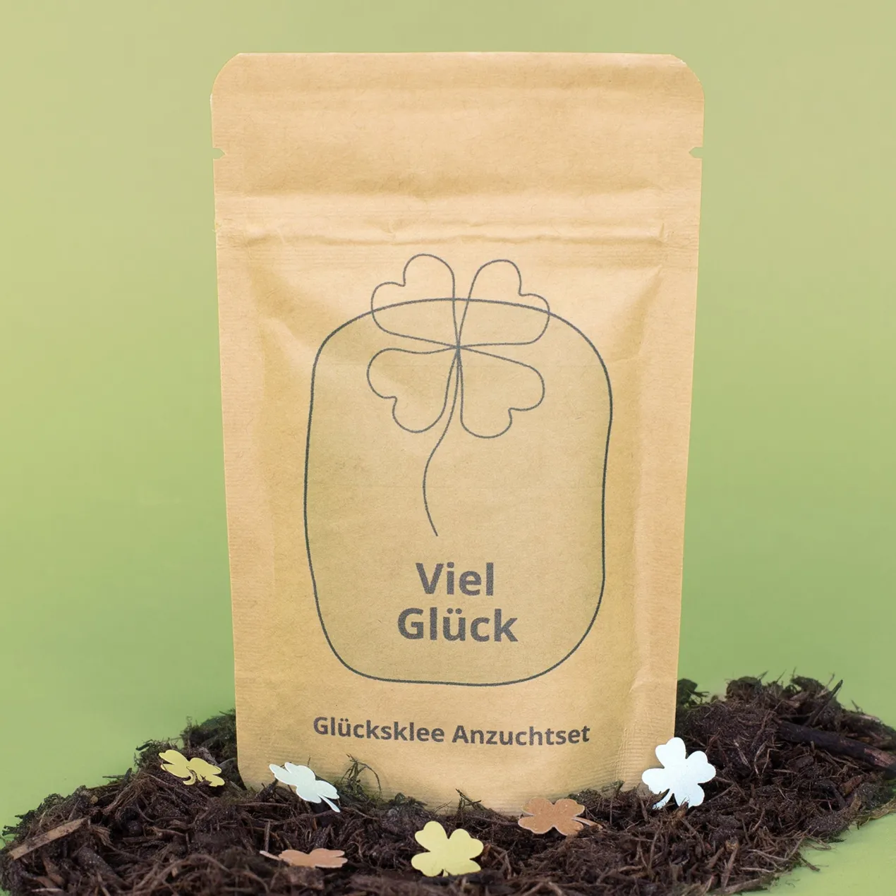 Anzuchtset - Viel Glück | pflanzfertiges Glücksbringer Geschenk