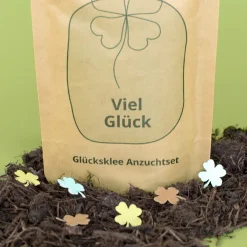 Anzuchtset - Viel Glück | pflanzfertiges Glücksbringer Geschenk